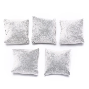 

5pcs/lot Jewelry Packaging & Display Grey Velvet & Cotton Bracelet Bangle Watch Pillow Holder For Jewelry Watches Case Box