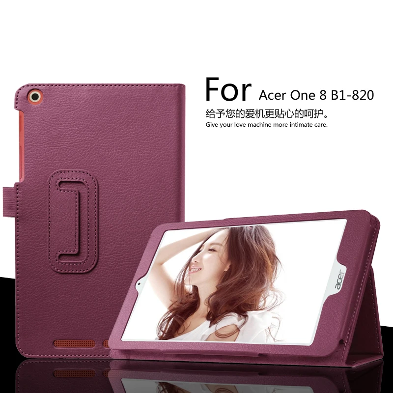 Case For Acer Iconia One 8 B1 820, GARUNK Solid Flip Protective Skin PU