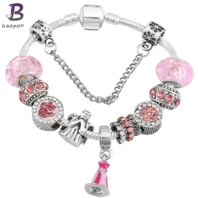 Baopon Catoon Style Antique Silver Plated Charm Bracelet For Child Baopon Catoon Style Antique Silver Plated Charm Bracelet For Child Murano Gl Beads Pandora Bracelets