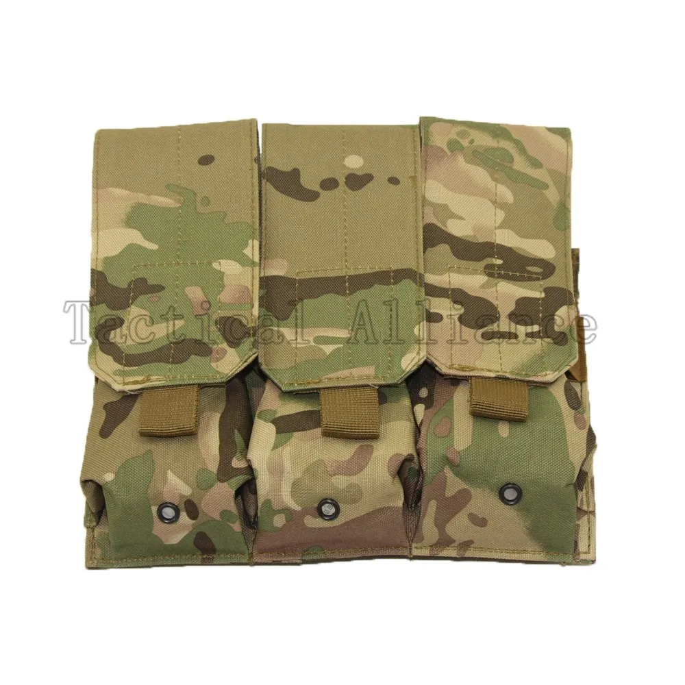 Airsoft Molle Тактический военный Molle Зажим для ремня тройной M4 AR 5,56. 223 Mag подсумок сумка охотничий пистолет 3 сумки