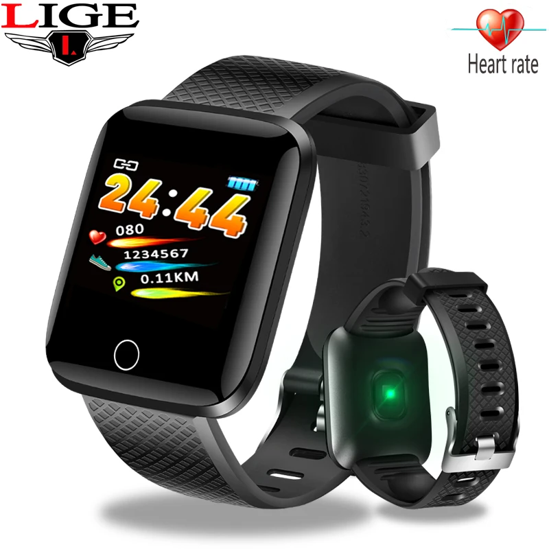 

LIGE Smart Watch Men Fitness Tracker Blood Pressure Heart Rate Monitor Ip67 Waterproof Bluetooth Smart Bracelet For Android iOS