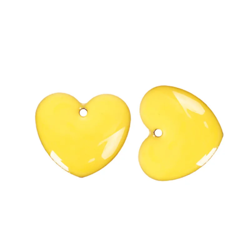 DoreenBeads Fashion Copper Enamelled Sequins Pendant Heart Unplated Colorful Enamel Jewelry DIY 16mm x16mm( 5/8&quot x 5/8&quot) 10 PCs |