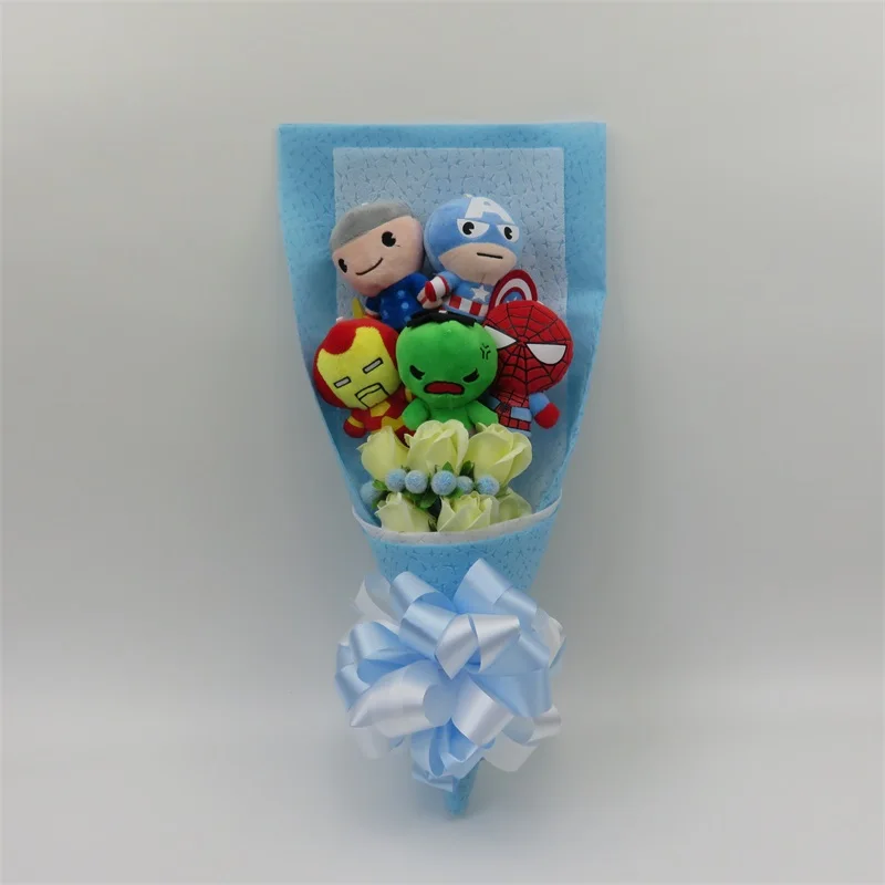 Мультфильм аниме плюшевая игрушка мультфильм светодиодный букеты с искусственными цветами День святого Валентина подарки на выпускной