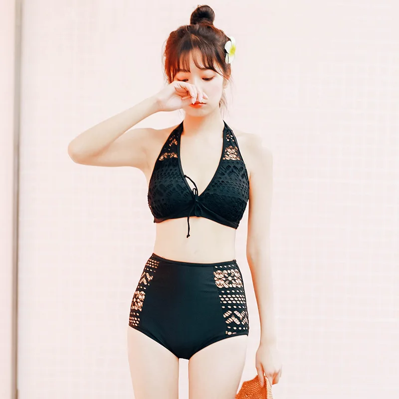 

Swimwear For Women Swimsuit Female Separate Tankini Teenager 2 Piece Swim Suit Two Pieces 2009 New Split High Waist Lycra Solid