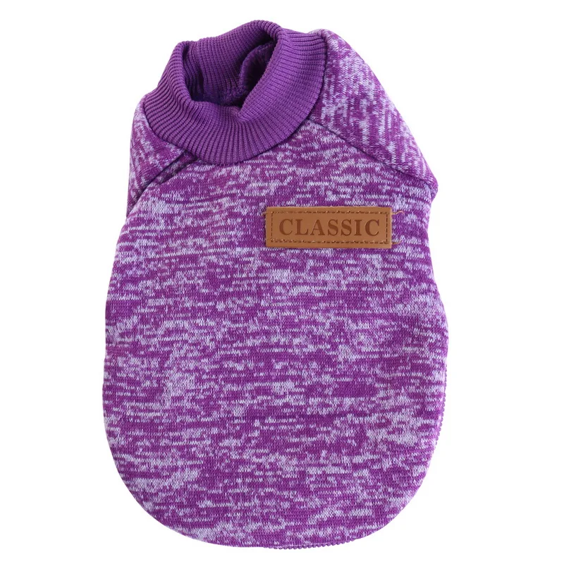 Одежда для собак Ropa собака Перро Одежда для маленьких собак мягкий свитер для Собаки Одежда для собак зимняя одежда классическая - Цвет: purple