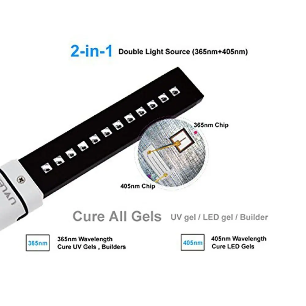 Сменный 12 Вт УФ светодиодный светильник лампа для дизайна ногтей сушилка для фототерапии гель-отверждающий светильник 365+ 405 нм двойной светильник