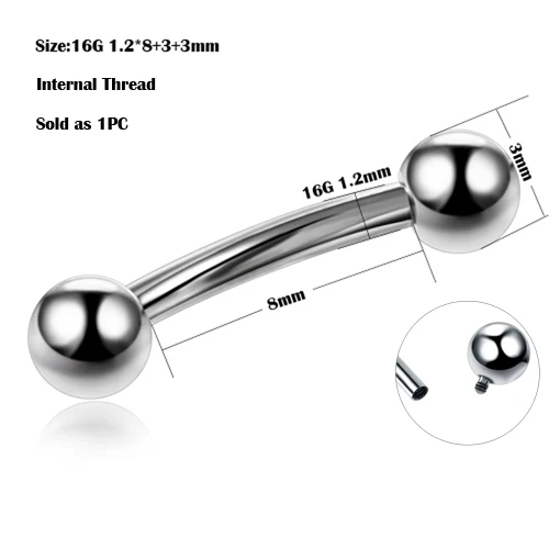 Buy 1PC G23 Titanium Internal Thread Rook Daith