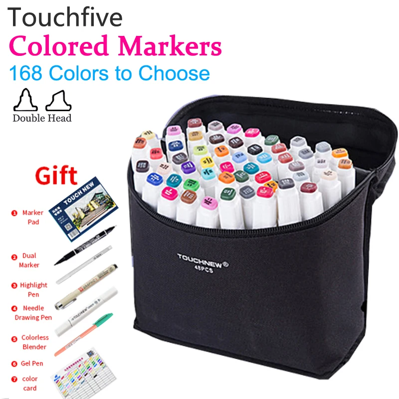 Touchfive Colors Alcohol Markers Sketch Marker Pen Set Dual Tip