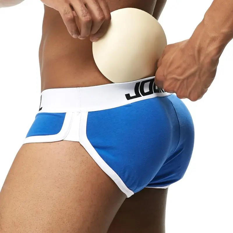 

JOCKMAIL Brand Enhancing Mens Underwear Briefs Sexy Bulge Gay Penis pad Front + Back Magic buttocks Double Removable Push Up Cup