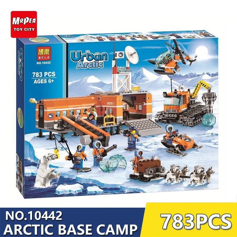 

783pcs 10442 Arctic Base Camp Model Building Blocks kids Educational Brick gift Toys Compatible Legoings City 60036 For Child 30