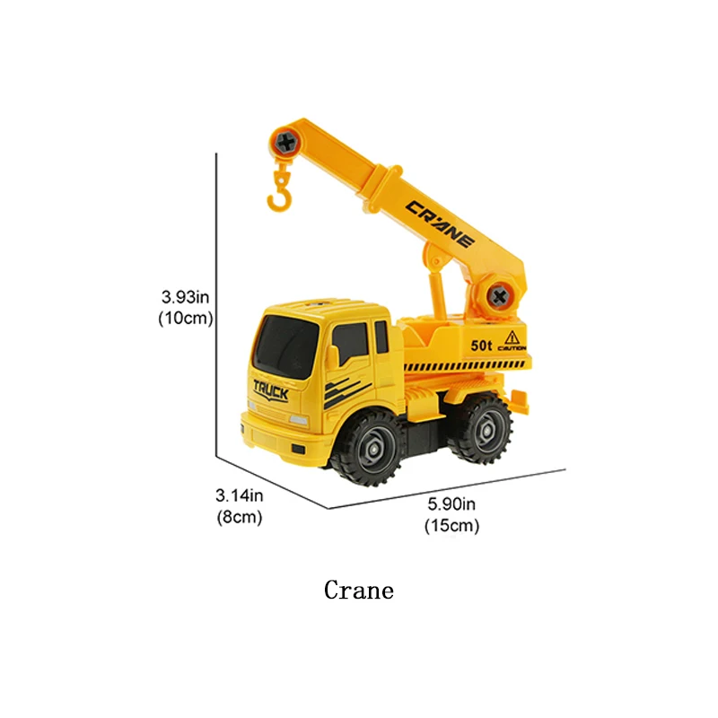4 стиля, сборная машина, пластиковая отвертка, автомобили, грузовик, игрушки, Инженерная модель автомобиля, игрушки для детей, мальчиков} - Цвет: Crane