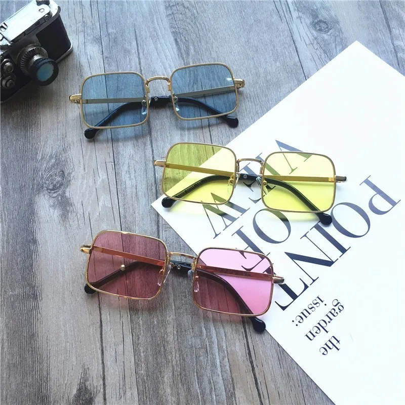 

2019 New Metal Square Kids Sunglasses Boys Small Frame Marine Lens Girls Sunglasses Eye Protection Glasses Oculos Infantil