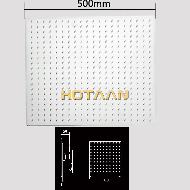 20 дюймов 50*50 см идеальный квадратный ванная из нержавеющей стали дождь насадка для душа chuveiro спринклер Chuveiro