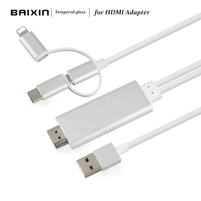 3 in 1 2M HDTV Adapter USB For Lightning to HDMI Cable for iPad Air iOS