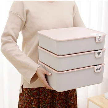 

Underwear Storage Box with Lid 1/10/15 Grids Home Wardrobe Drawer Closet Organizer Case for Socks Panties Bra Home Storage Box