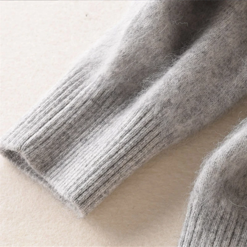 Осень зима мужской Стандартный Однотонный пуловер с длинным рукавом и О-образным вырезом норковый кашемировый свитер мужской повседневный вязаный свитер