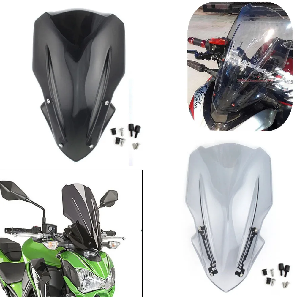

LJBKOALL For Kawasaki Z900 Z 900 Windscreen Windshield Wind Screen Headlight Cover For Kawasaki Z900 2017 2018 Motorcycle Smoke