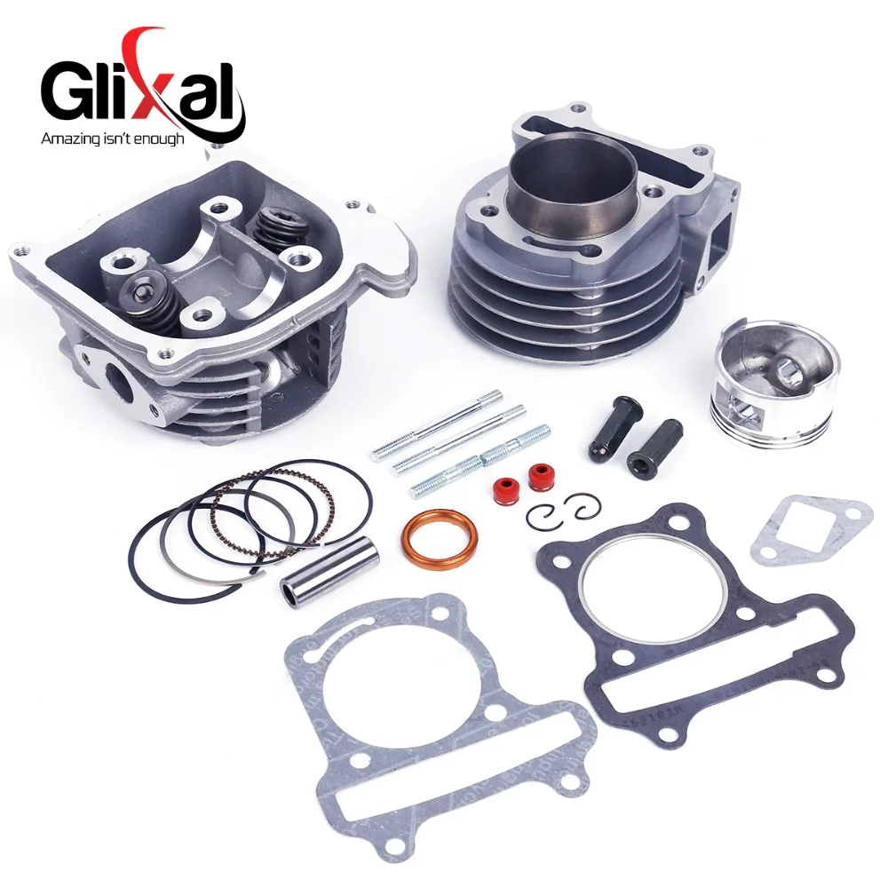 Motor de Scooter Glixal GY6 100cc 50mm 4 tiempos 139QMB 139QMA ciclomotor de gran diámetro Kit de reconstrucción de cilindro assy (69mm válvula)