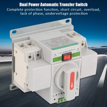 

2P Automatic Transfer Switch 220V 63A Mini Dual Power Automatic Transfer Switch ZGQ1M-63/2P Transfer Switch Accessories