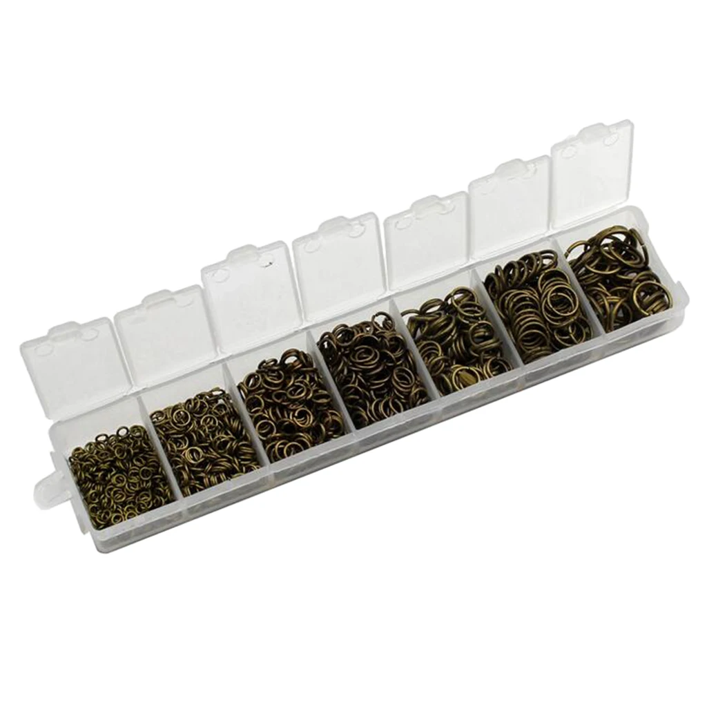 1450 Pieces 3/4/5/6/7/8/10mm DIY Jewelry Findings Single Loop Round Open Jump Rings Findings Accessories