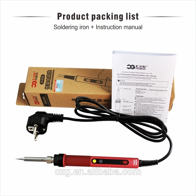CXG E90W Electric Soldering Irons 90W 220V LED Adjustable Temperature EU plug Welding Solder Station Heat Pencil Soldering iron (1)
