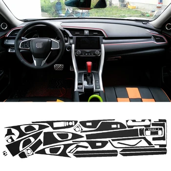 

Car interior decoration stickers 3D Carbon Fiber Interior Stickers 1 set For Honda Civic 2016-2017