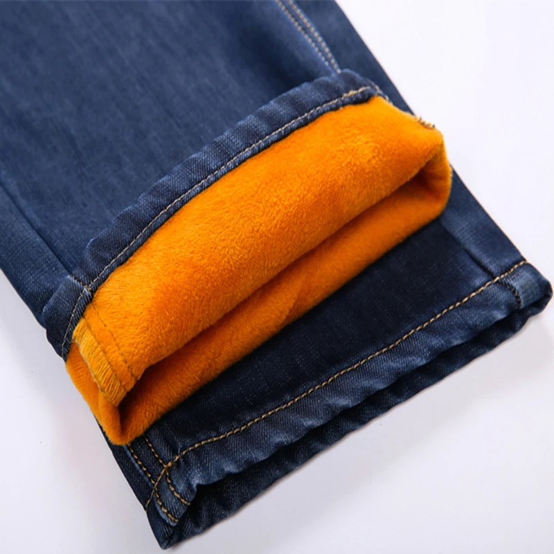 NIGRITY мужские модные фланелевые джинсы для молодых мужчин мужские флисовые брюки повседневные прямые брюки