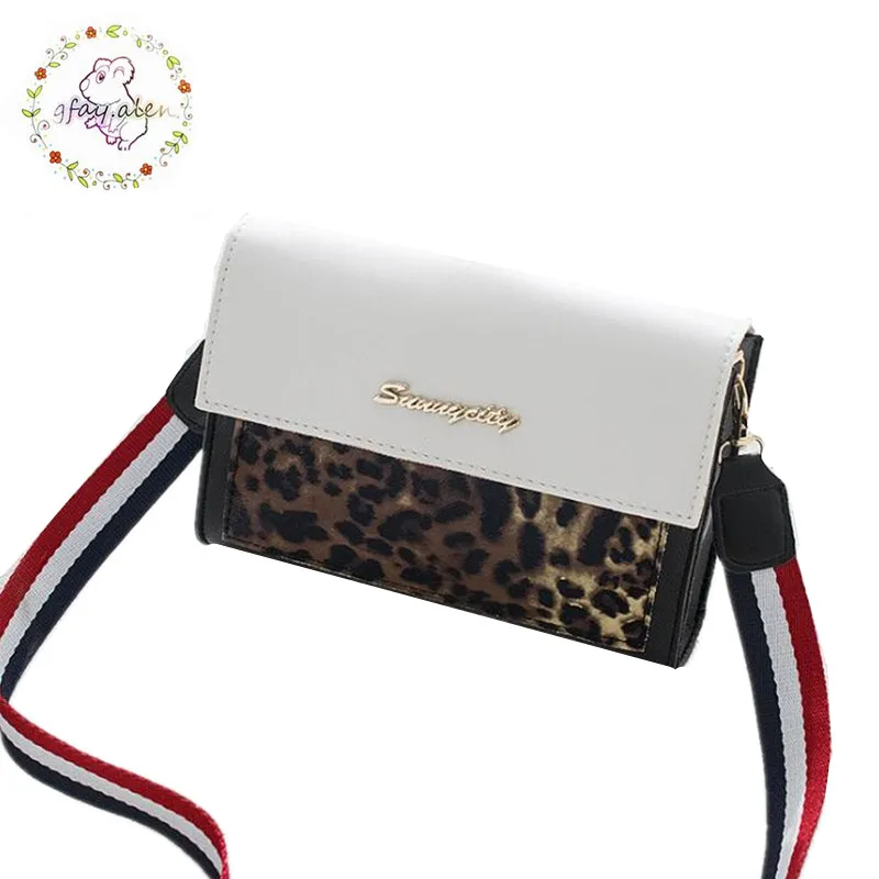 

Women Leopard PU Leather Handbags crossbody Messenger bags Wide Strap Shoulder Small mini Bag bolsos mujer de marca famosa 2019