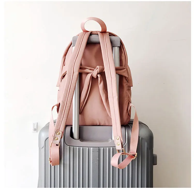 Милый DIY рюкзак для девочек-подростков с бантиком и заячьими ушками, Студенческая школьная сумка, качественный рюкзак для ноутбука Mochila Feminina
