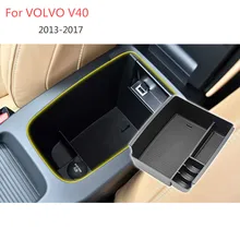 Автомобильный Стайлинг консоль центральный подлокотник коробка для хранения Контейнер лоток автомобильный Органайзер наклейки аксессуары для VOLVO V40 2013