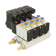 4V210-08 AC 110 V 2 положения 5 способ 4 Электромагнитный клапан подключенный базовый глушитель