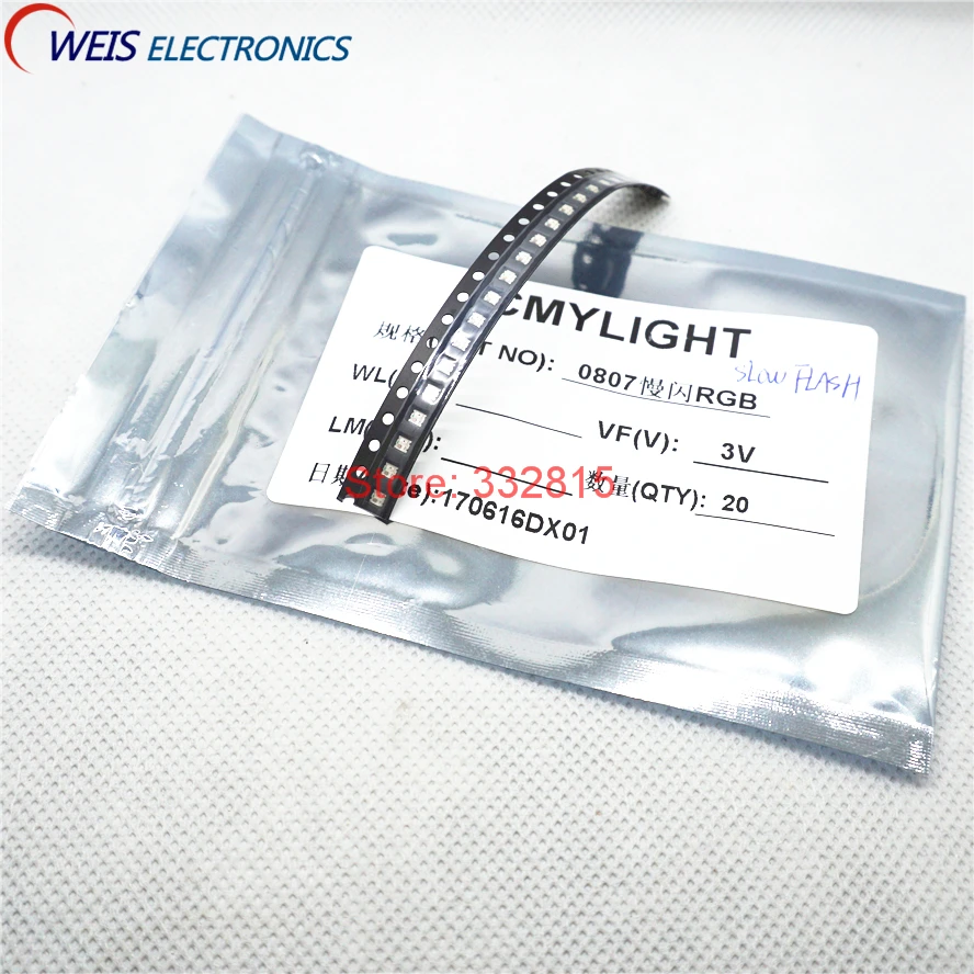 100 Pz, 0805 0807 Rgb Slow Flash Smd Led, Lampeggiante Automatico, Perline Luminose, 2018 Con Ic