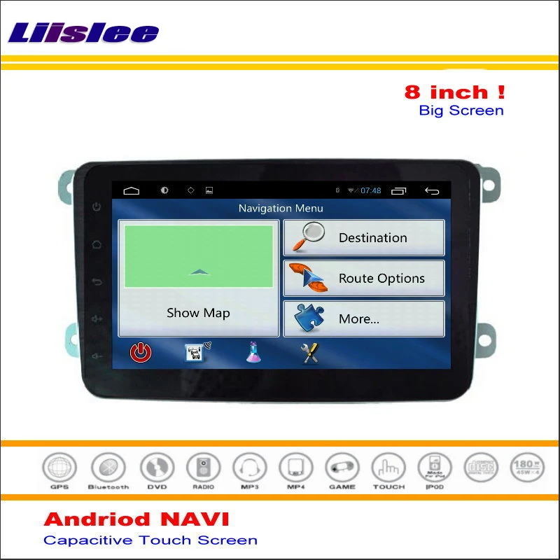 Top Liislee Car Android Map Navigation System For Volkswagen Scirocco / Tiguan 2007~2013 Radio Audio Video Multimedia No DVD Player 5