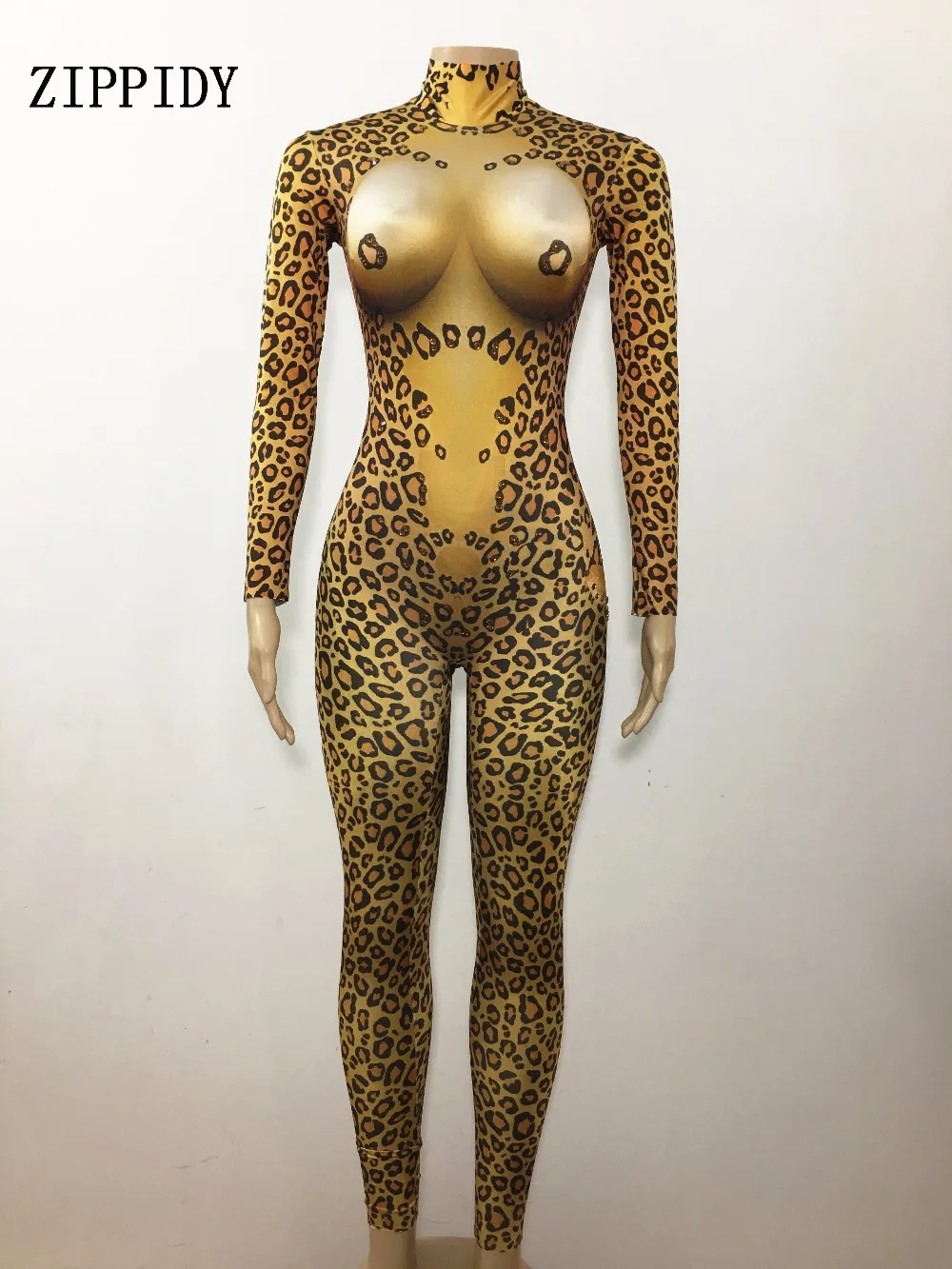 Сексуальный комбинезон с леопардовым принтом, костюм, обтягивающий стрейчевый боди для выступлений, женский наряд, леопардовая голова, для танцев, сексуальная одежда для особых случаев