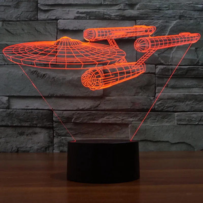 Звездный путь USS Enterprise 3D светодио дный светодиодный ночник 7 цветов сенсорный выключатель настольная лампа для детей детские украшения в