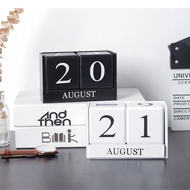

New 2019 Arrivals Small Black White Table Desk Calendar Personalised Cube Blocks Birthdays Diy Board Calendars Office Supplies