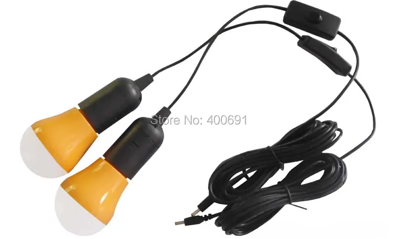 3W Solar Power System, Portable Solar Generator for Camping/Hiking/Home Use, Mini Solar Energy Lighting System with 2 LED Lamps