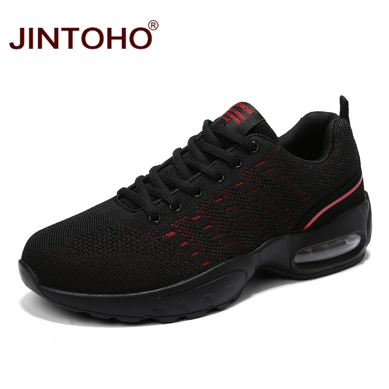 JINTOHO спортивная обувь для мужчин дышащие черные кроссовки для мужчин дешевая мужская спортивная обувь уличная прогулочная обувь мужские кроссовки