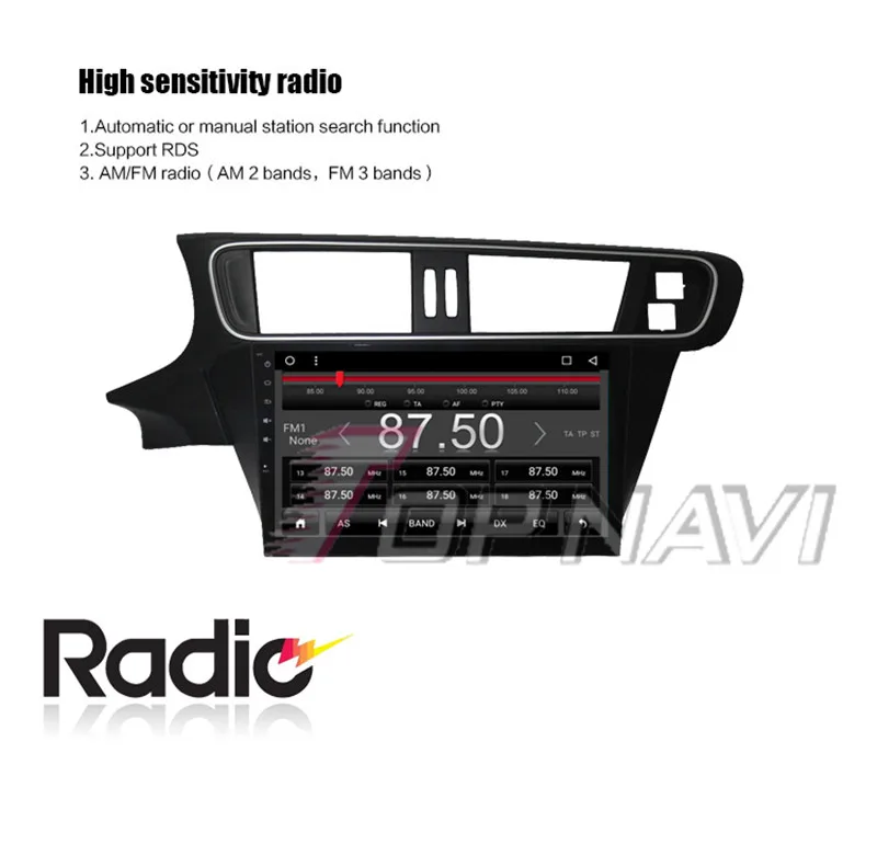 2 din car radio gps navigation android  car audio For Citroen C3-XR 2014