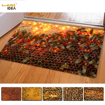 

HUGSIDEA Home Decorative Funny 3D Honeycomb Print Door Carpets Hotel Living Room/Bedroom Floor Mat Entrance Indoor Doormat 40*60