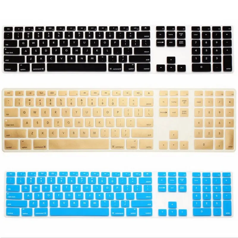 For Apple Keyboard Cover iMac G6 2pcs Desktop Protector Flim Colorful Silicone Skin With Numeric