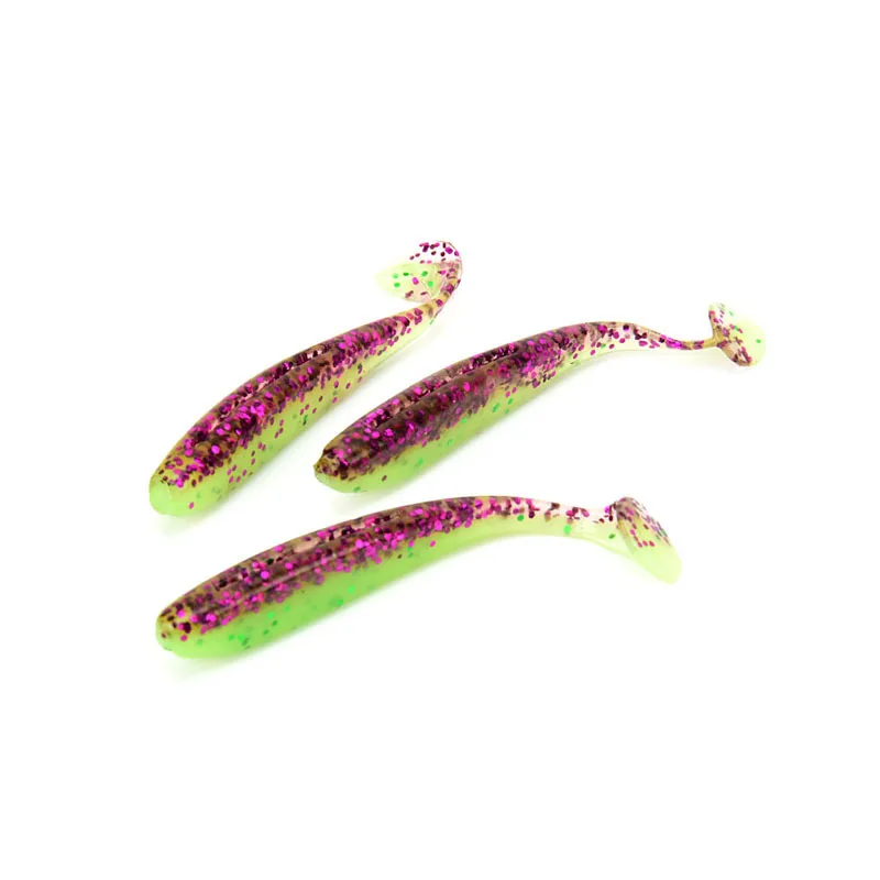 

5PCS 6.5CM soft bait T tail 12 color artificial bait large spot squid squat mouth lure bionic bait for fishing