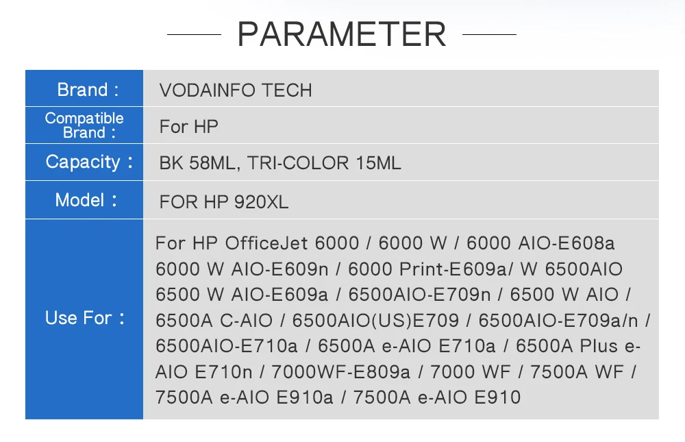 12 шт. для hp 920 XL 920XL с чипом Совместимый картридж для hp Officejet 6000/6500/6500 беспроводной/6500A/7000/7500/7500