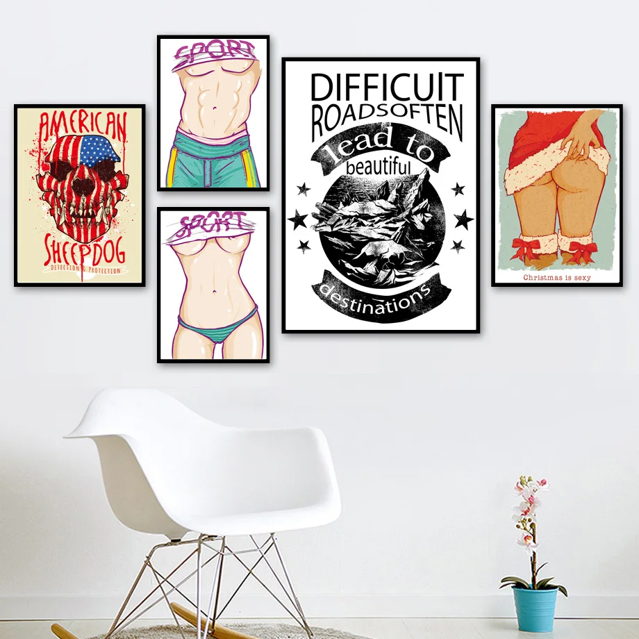 

Fashion Girl Boy Abdominal Muscle Quote Nordic Posters And Prints Wall Art Canvas Painting Wall Pictures For Living Room Decor