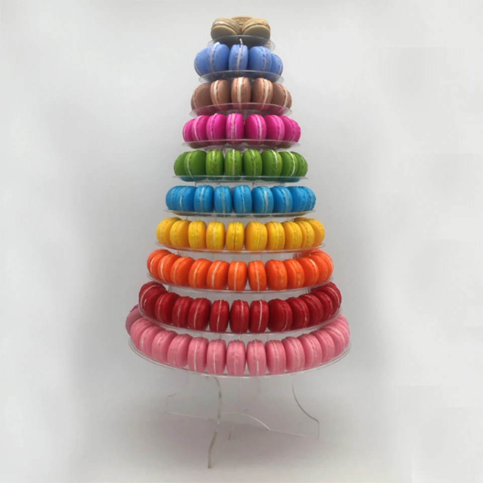 Transhome Macaron Стенд 10 слоев Jumbo Macarons Дисплей Башня торт стенд Macaron башня для украшения свадьбы День Рождения Вечеринка