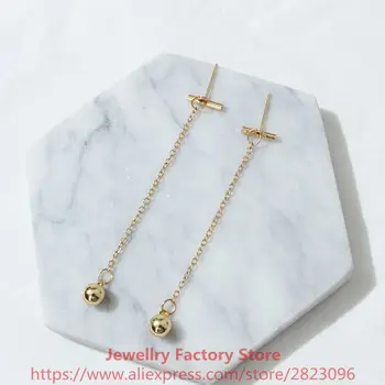 

200sets /lot fashion long tassel earrings with ball gold silver color lady girl women earrings wholesale jewelry bijoux