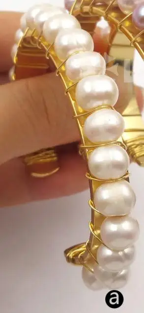 WT-B474 WKT New Arrivals Natural Pearl Handmade Bracelet With Metal Dipped Women Fashion Bracelet Jewelry - Metal Color: a