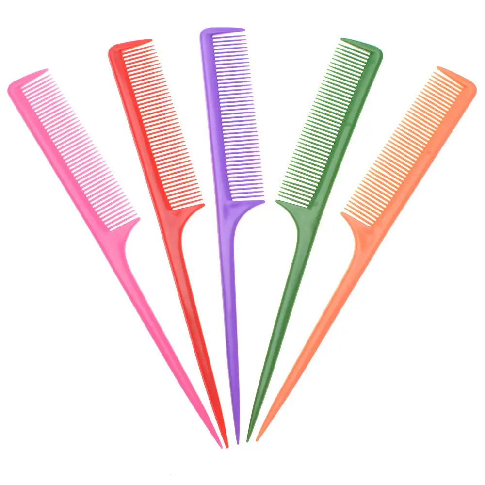 

1pcs Hot Fashion Black Fine-tooth Comb Plastic Anti-static Hair Style Rat Tail Comb 21.5cm Hair Styling Beauty Tools