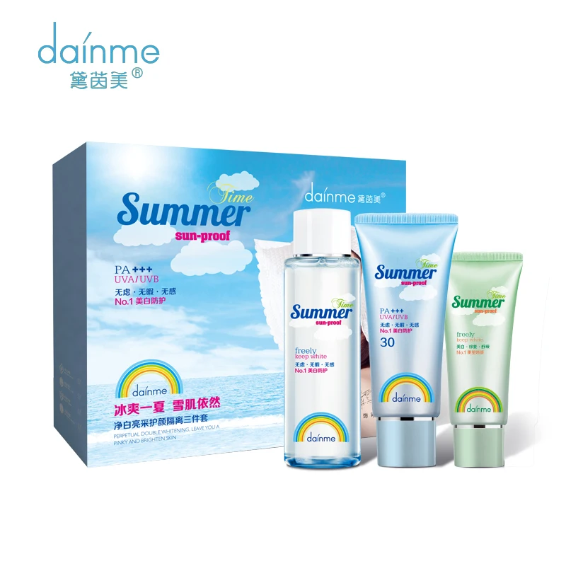 

3Pcs Rose Essence Face Skin Care Set Kit Isolation Cream 80g Repair Essence 50g Toner 160g Sun Block Whitening Moisturizing