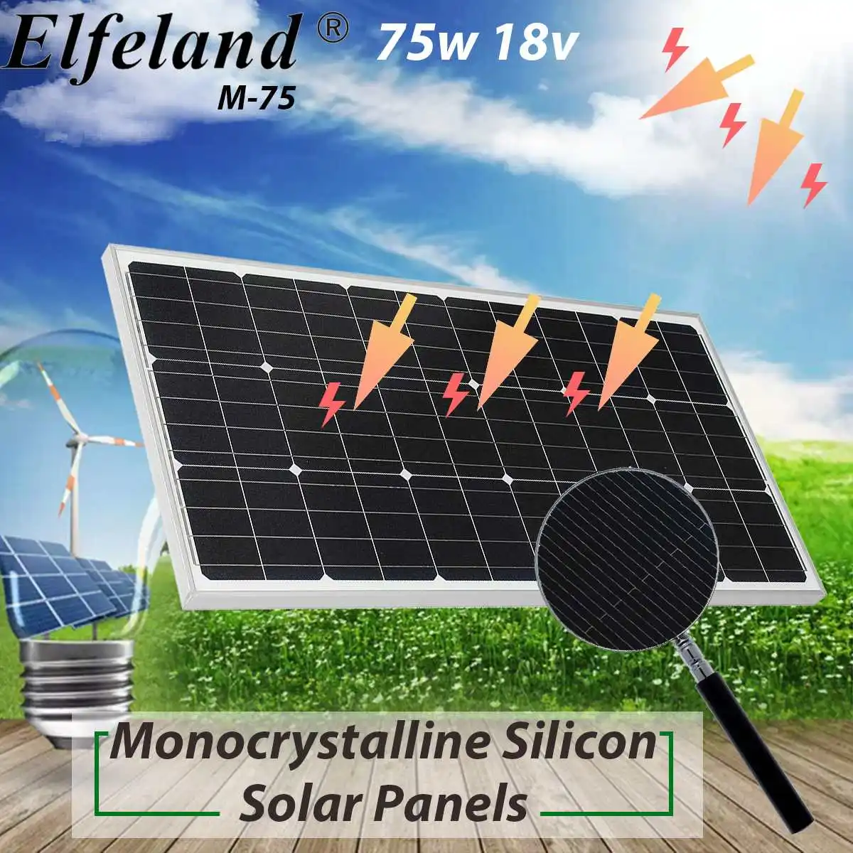 

18V 100W Solar Panel Charger Monocrystalline Solar Cells Module Kit 12V Car Battery Charger With Waterproof Aluminum Alloy Frame